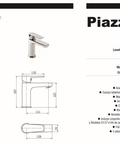 Alternative view of PIAZZA - NEXT - MONOCOMANDO LAVATORIO MESADA 10200