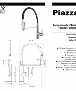 Alternative view of PIAZZA - KITCHEN PRO - MONOCOMANDO COCINA MESADA 10317