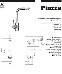 Alternative view of PIAZZA - KITCHEN PRO - MONOCOMANDO COCINA MESADA 10321