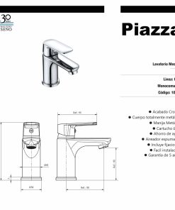 Alternative view of PIAZZA - OGGI - MONOCOMANDO LAVATORIO MESADA 10500