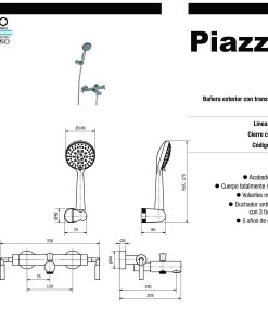 Alternative view of PIAZZA - NOVARA - DUCHA EXTERIOR CON TRANSFERENCIA