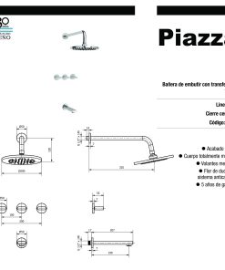 Alternative view of PIAZZA - ICON - DUCHA DE EMBUTIR CON TRANSFERENCIA 21306