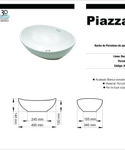 Alternative view of PIAZZA - BACHA DE APOYAR A082 41X34X14.5
