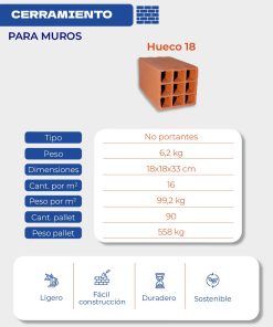 Alternative view of PALMAR - LADRILLO 18X18X33 POR UNIDAD