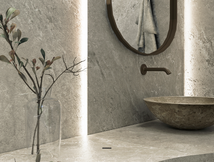 VILLAGRES - PORC. PIETRA DI MERAPI GRIGIO NAT 123X123 (3.03) - Imagen 2