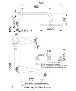Alternative view of FV - ALESIA LEVER - JUEGO PARA DUCHA Y BAÑERA 103/49L