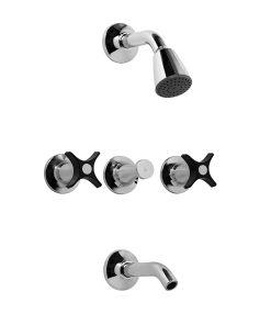 FV - PETALO - JUEGO PARA BAÑERA Y DUCHA NEGRO CROMO