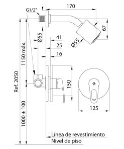 Alternative view of FV - ARIZONA - JUEGO MONOCOMANDO PARA DUCHA 108/B1