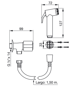 Alternative view of FV - ALLEGRO - DUCHA MANUAL PARA BIDET 118/15
