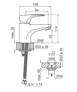 Alternative view of FV - MELINCUE - MONOCOMANDO PARA LAVATORIO 181/C9