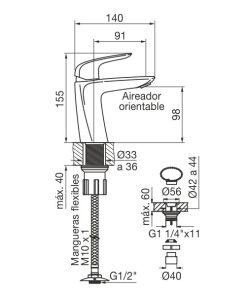 Alternative view of FV - EPUYEN - MONOCOMANDO PARA LAVATORIO 181/L2