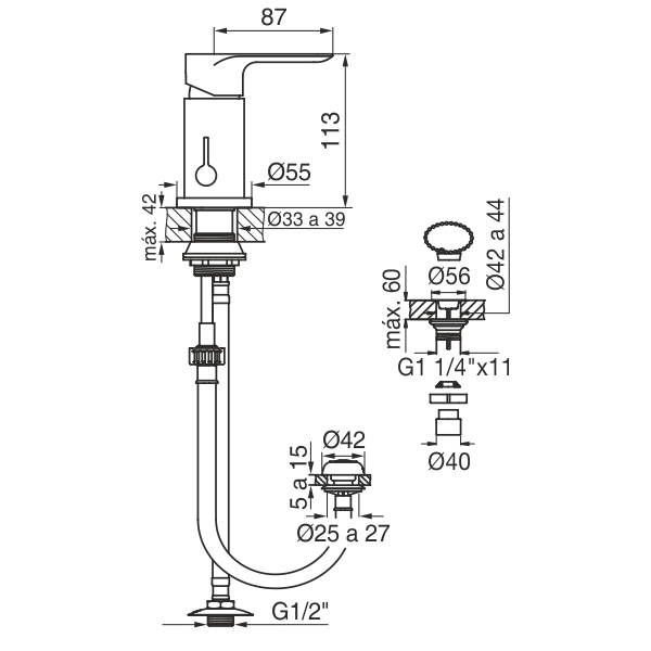 FV - COTY - MONOCOMANDO PARA BIDET 189/D9 - Imagen 2