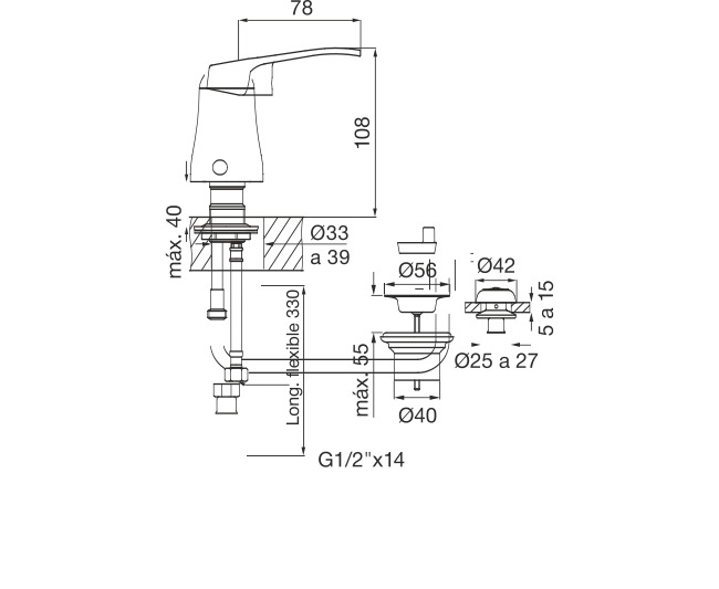 FV - ARIZONA - MONOCOMANDO PARA BIDET 189/B1 - Imagen 2