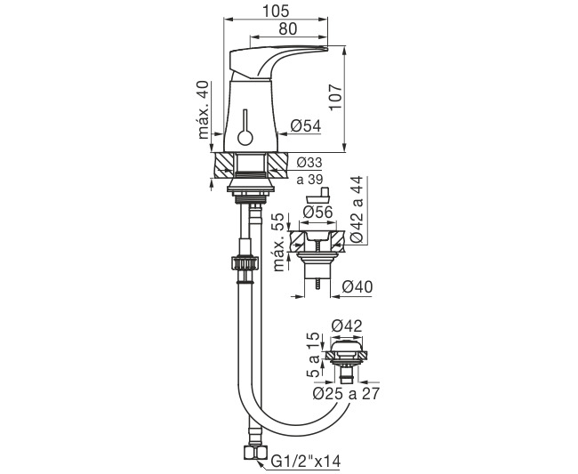 FV - MELINCUE - MONOCOMANDO PARA BIDET 189/C9 - Imagen 2