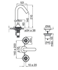 Alternative view of FV - NEWPORT PLUS - JUEGO PARA LAVATORIO 207/B2P