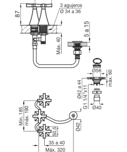 Alternative view of FV - URBANO - JUEGO PARA BIDET 0295/H3-CR