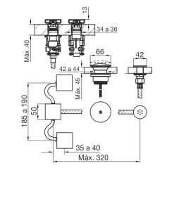 Alternative view of FV - CHALTEN - JUEGO PARA BIDET CON TRANS. 295/H4 ROSA GOLD