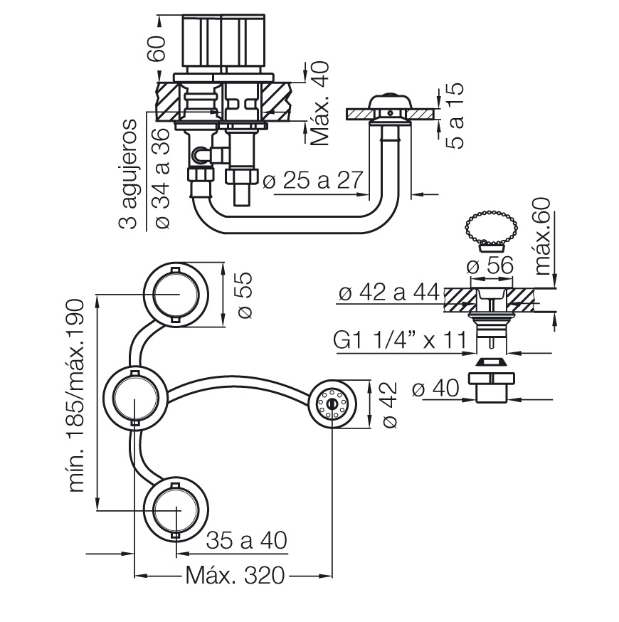 FV - CALIFORNIA - JUEGO PARA BIDET CON TRANSFERENCIA 295/17 - Imagen 2