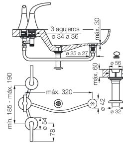 Alternative view of FV - ALESIA LEVER - JUEGO PARA BIDET C/TRANSFERENCIA 295/49L