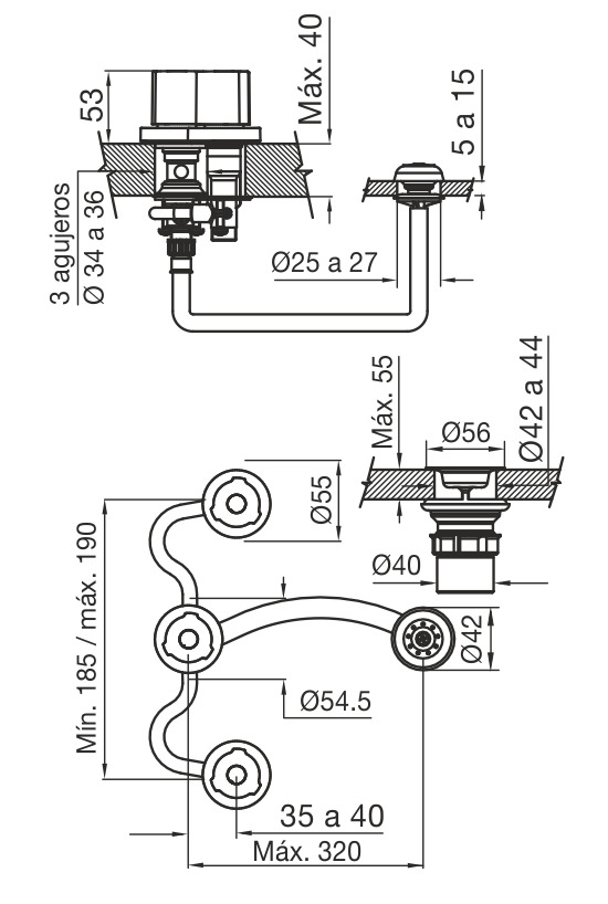 FV - RADAL - JUEGO PARA BIDET CON TRANSFERENCIA 295/C7 - Imagen 2