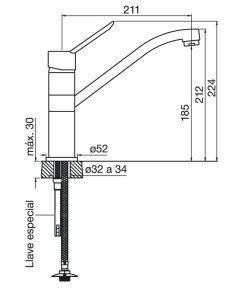 Alternative view of FV - NEWPORT - MONOCOMANDO PARA COCINA DE MESADA 411.02/B2
