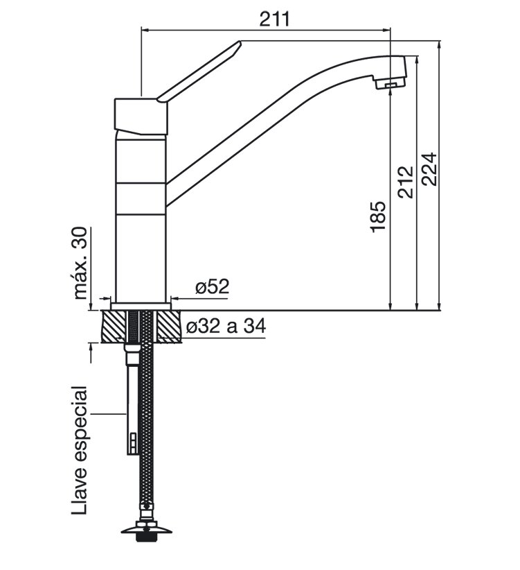 FV - NEWPORT - MONOCOMANDO PARA COCINA DE MESADA 411.02/B2 - Imagen 2