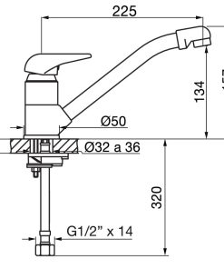 Alternative view of FV - KANSAS - MONOCOMANDO PARA COCINA DE MESADA 411.04/24