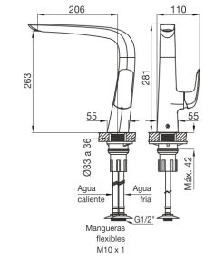 Alternative view of FV - EPUYEN - MONOCOMANDO PARA COCINA DE MESADA 411.04/L2