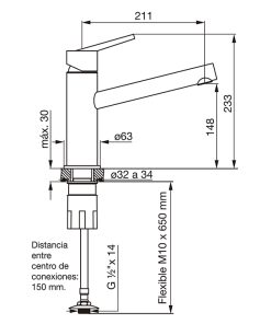 Alternative view of FV - CIBELES - MONOCOMANDO PARA COCINA DE MESADA 411/97