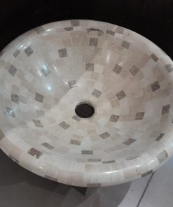 BIZANTINA - TRAVERTINO BACHA GUARDA COMB.C/ALAS 40X10