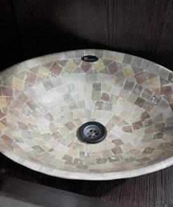 BIZANTINA-TRAVERTINO-BACHA OVAL.C/GDA R.VERONA 41X32
