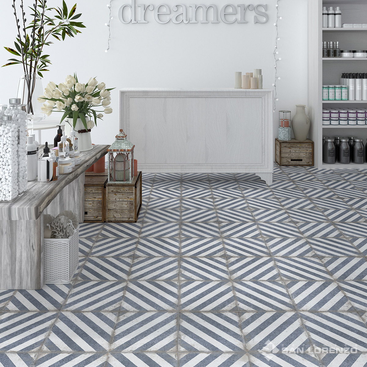 SAN LORENZO - PORCELANATO MIDBLUE 1° 29X58 (1.35) - Imagen 2