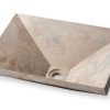 H&O - BACHA TRAVERTINO MARMOL ANGULAR 44X37X13