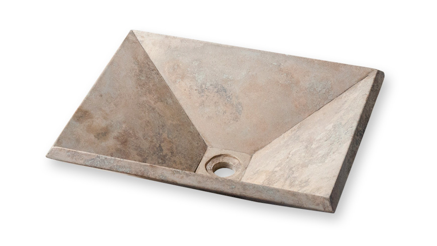 H&O - BACHA TRAVERTINO MARMOL ANGULAR 44X37X13