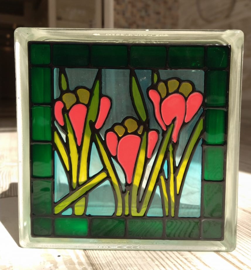 BON ART - LADRILLO DE VIDRIO FLOWERS