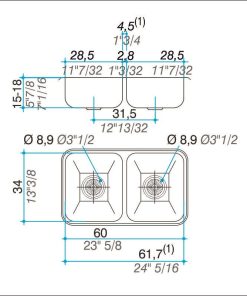 Alternative view of JOHNSON - PILETA DOBLE C28/18 59X34X18