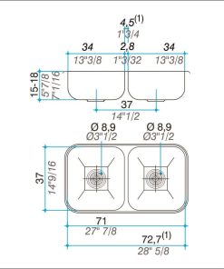 Alternative view of JOHNSON - PILETA DOBLE C37 70.8X37X15