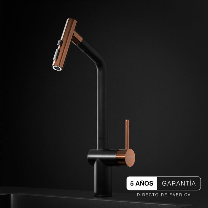 JOHNSON - GRIFERIA COCINA GLOW GOLD + BLACK