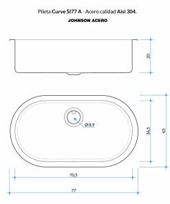 Alternative view of JOHNSON - PILETA CURVE SI77 A 77X43X20