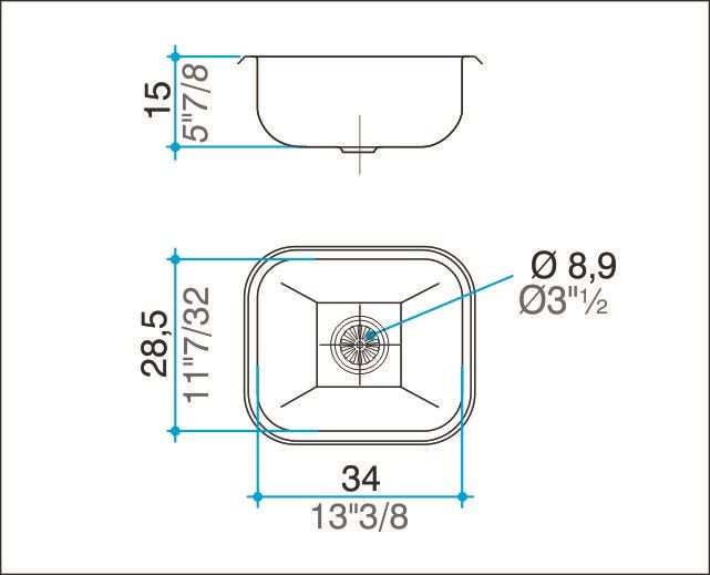 JOHNSON - PILETA E28 34X28.5X15 - Imagen 2
