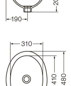 Alternative view of FERRUM - ARMONICA - BACHA ESQUEL SOBRE MESADA 480X310X205