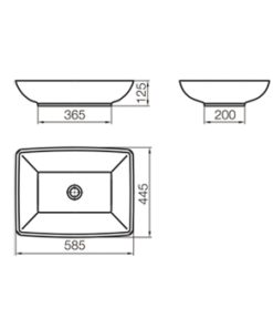 Alternative view of FERRUM - MILOS - BACHA RECTANGULAR FINA DE APOYO