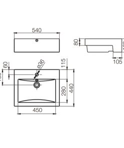 Alternative view of FERRUM - DONGIO - LAVATORIO SEMIENCASTRADO RECTANGULAR 1 AG