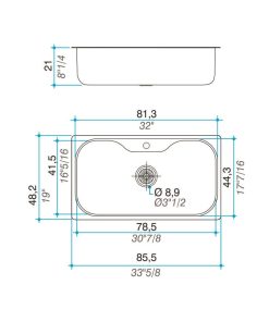 Alternative view of JOHNSON - PILETA LUXOR SI85A D/D 85.5X48.2X21