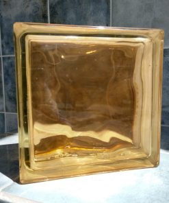 BON ART - LADRILLO DE VIDRIO NUBE NARANJA 19X19X8CM