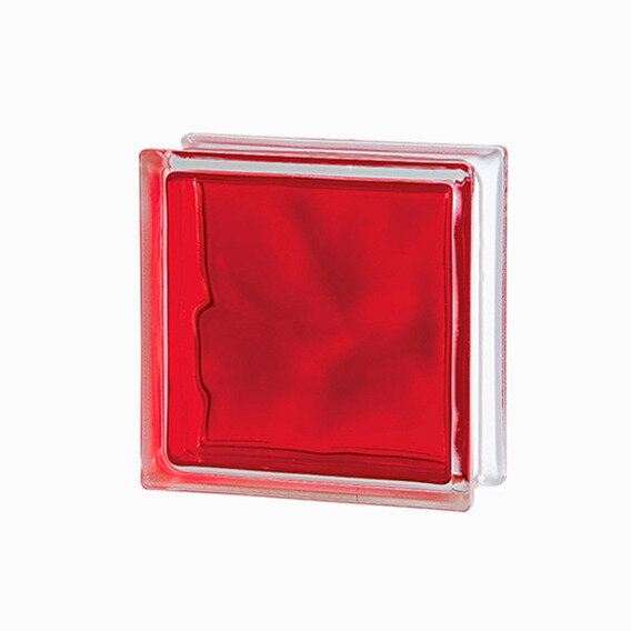 BON ART - LADRILLO DE VIDRIO NUBE ROJO 19X19X8