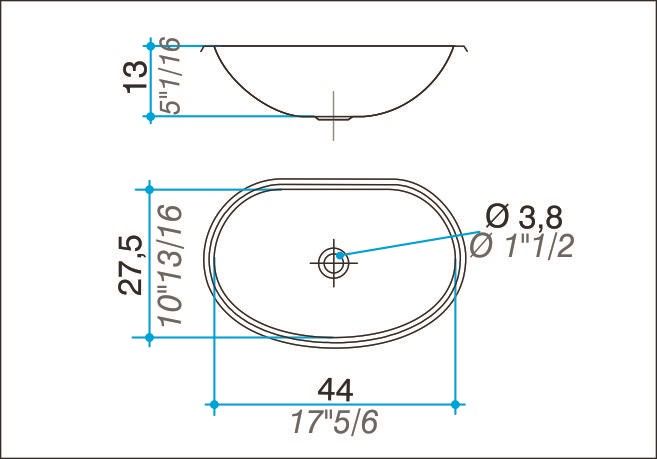 JOHNSON - PILETA OV440L 44X27.5X13 - Imagen 2