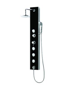 PIAZZA - PANEL DE DUCHA CON HIDRO VIDRIO NEGRO