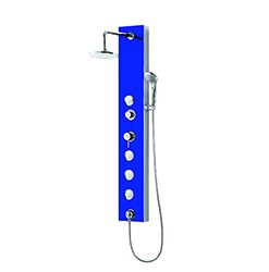 PIAZZA - PANEL DE DUCHA CON HIDRO VIDRIO AZUL
