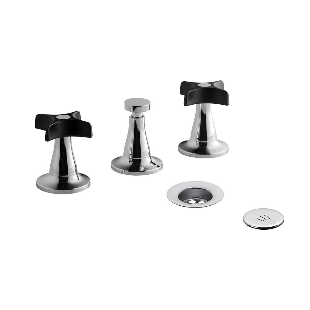 FV - PETALO - JUEGO PARA BIDET NEGRO CROMO 295/M3